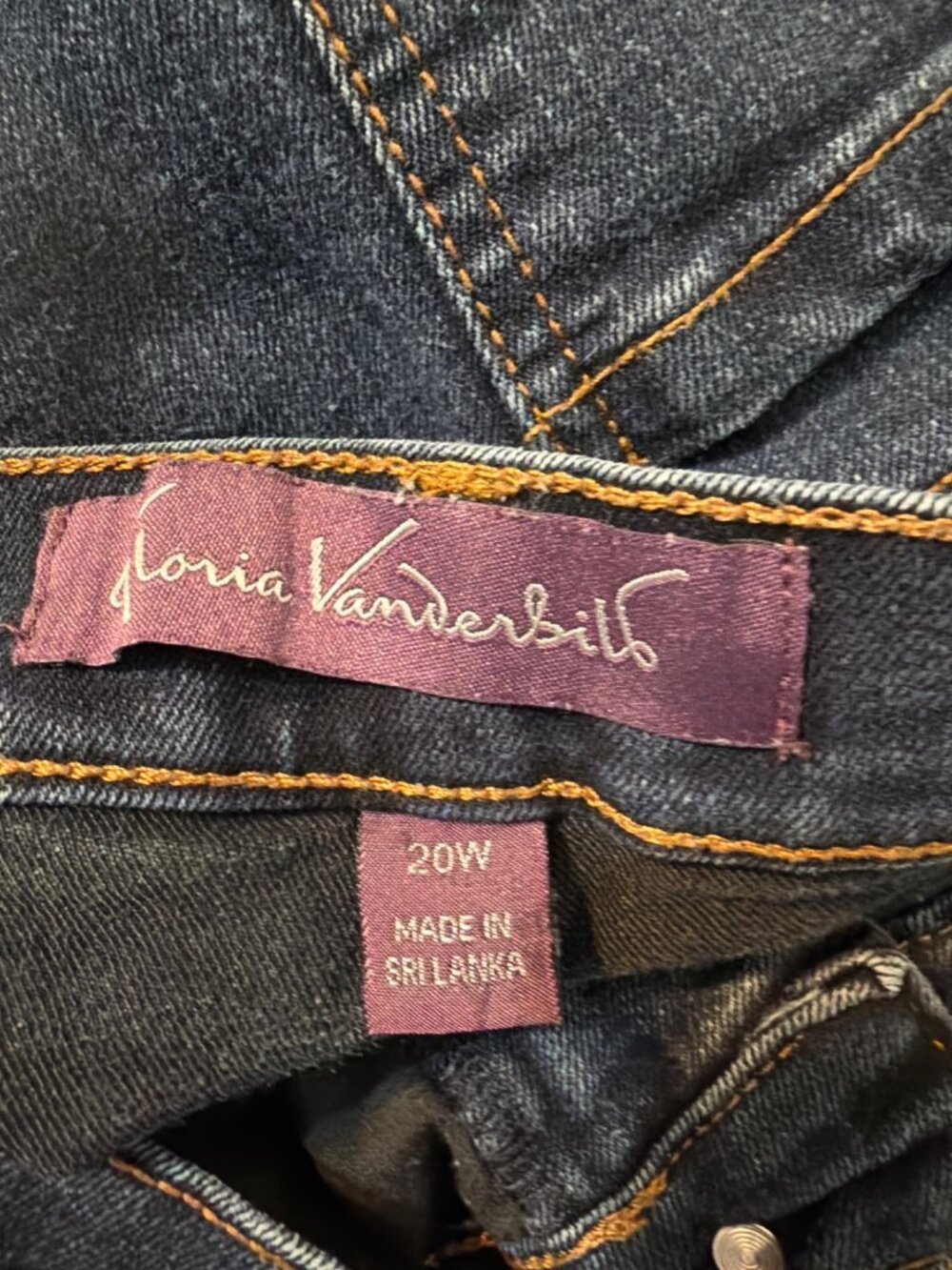Gloria Vanderbilt Amanda Plus Size 20W Blue Denim Jeans Straight Leg High Rise - Picture 4 of 5
